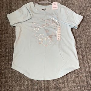 YXL light blue sparkly and bright long sleeve